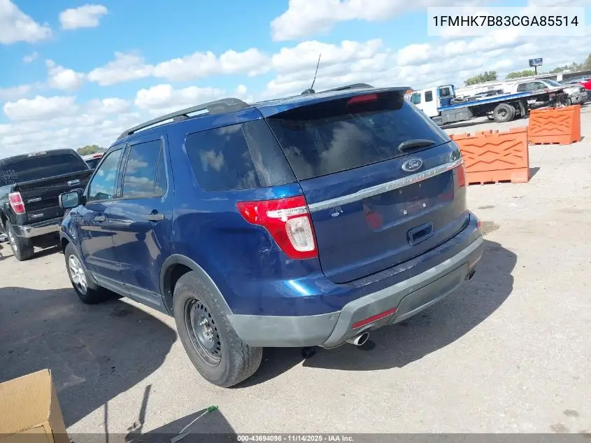 1FMHK7B83CGA85514 2012 Ford Explorer