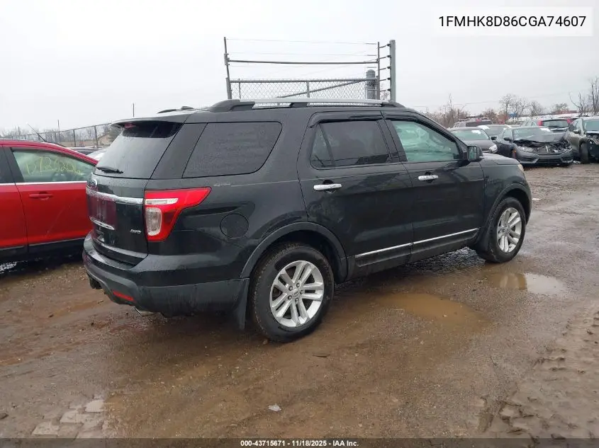 1FMHK8D86CGA74607 2012 Ford Explorer Xlt