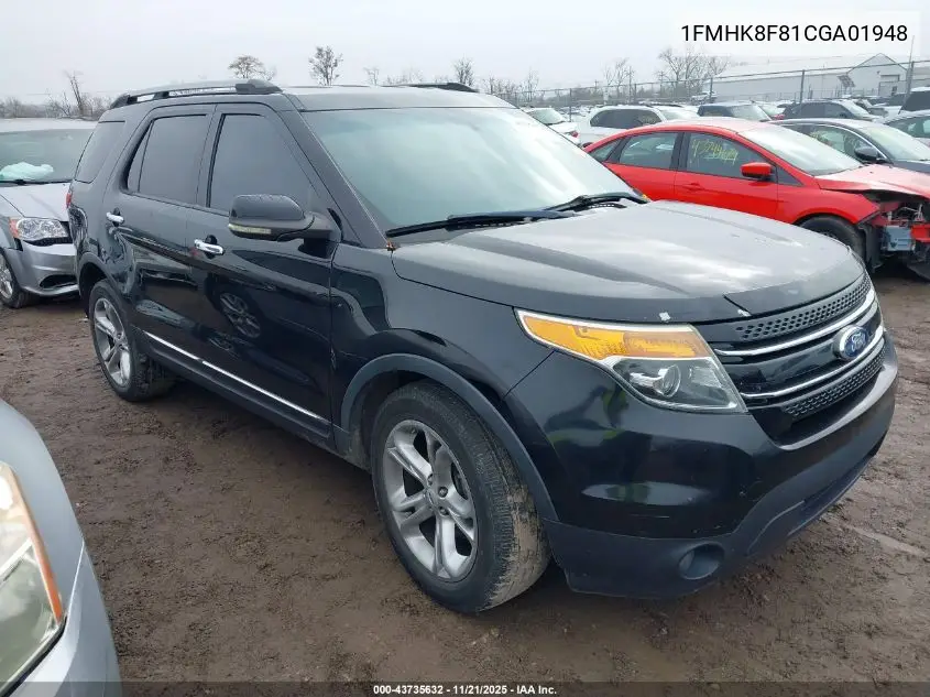 1FMHK8F81CGA01948 2012 Ford Explorer Limited