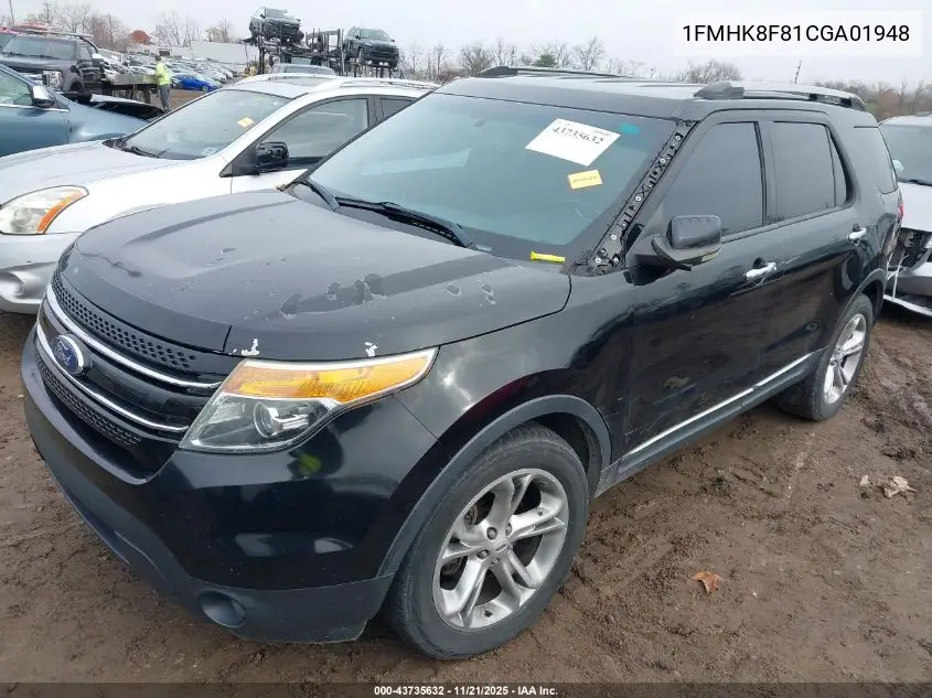 1FMHK8F81CGA01948 2012 Ford Explorer Limited