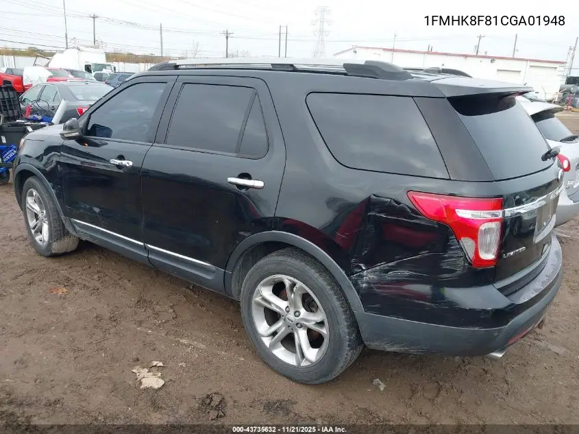 1FMHK8F81CGA01948 2012 Ford Explorer Limited