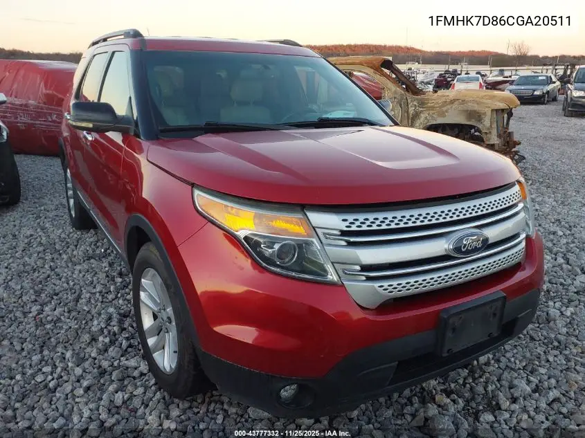 1FMHK7D86CGA20511 2012 Ford Explorer Xlt
