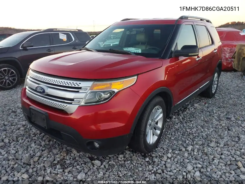 1FMHK7D86CGA20511 2012 Ford Explorer Xlt