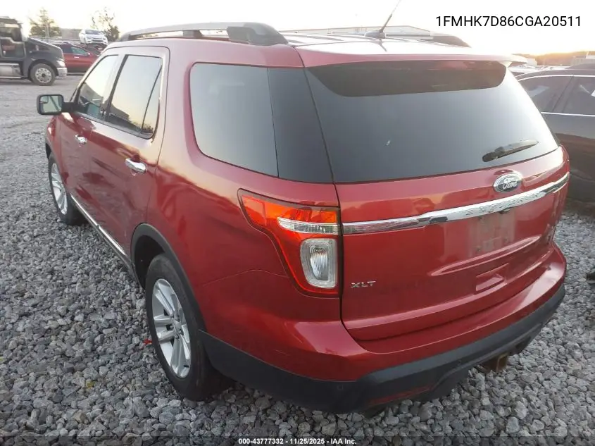 1FMHK7D86CGA20511 2012 Ford Explorer Xlt