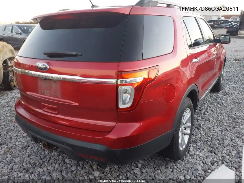 1FMHK7D86CGA20511 2012 Ford Explorer Xlt
