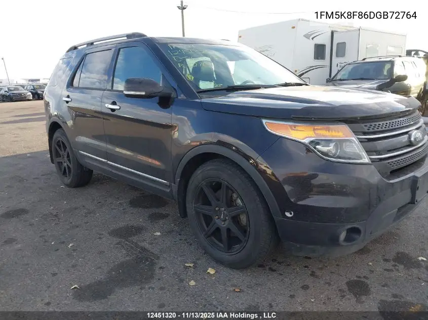 1FM5K8F86DGB72764 2013 Ford Explorer Limited
