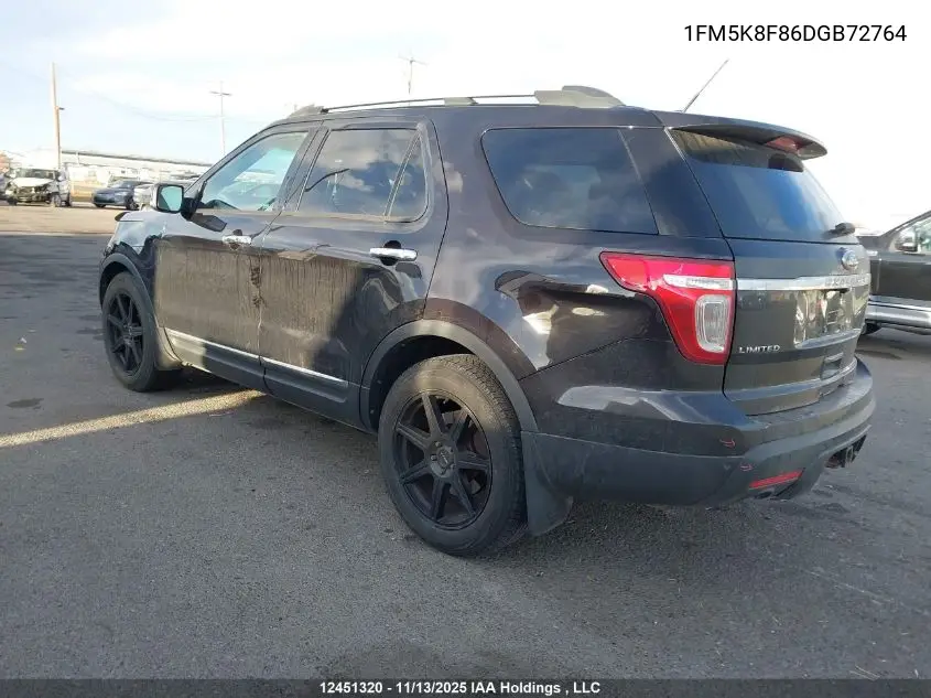 1FM5K8F86DGB72764 2013 Ford Explorer Limited