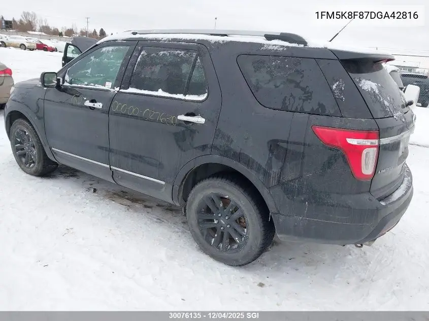 1FM5K8F87DGA42816 2013 Ford Explorer Limited