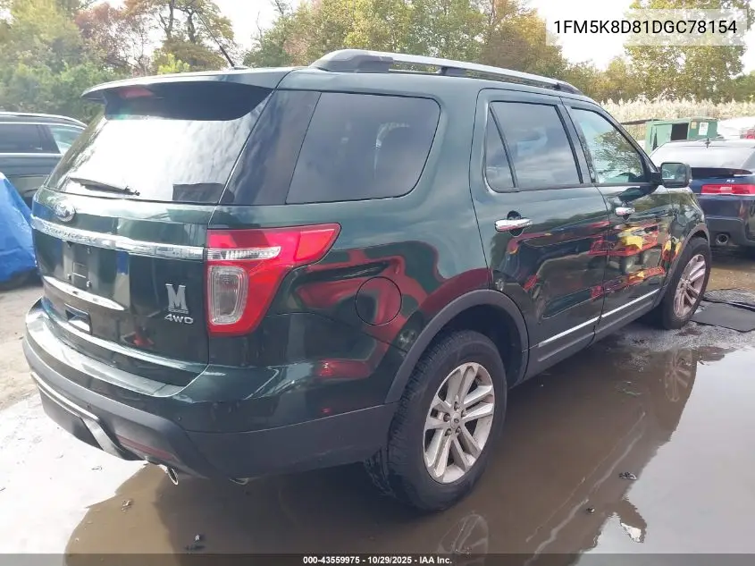 1FM5K8D81DGC78154 2013 Ford Explorer Xlt