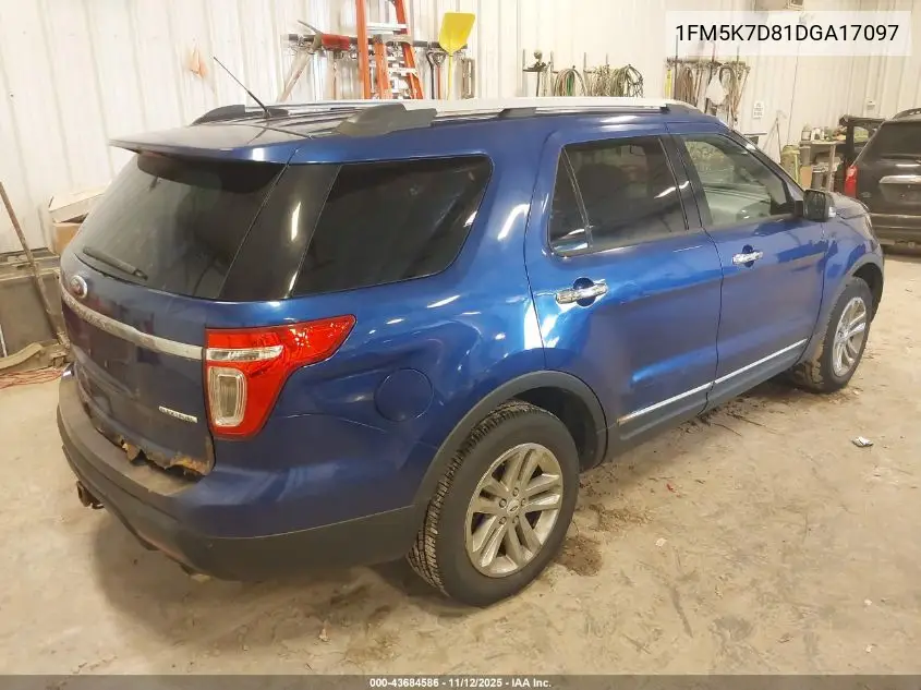 1FM5K7D81DGA17097 2013 Ford Explorer Xlt
