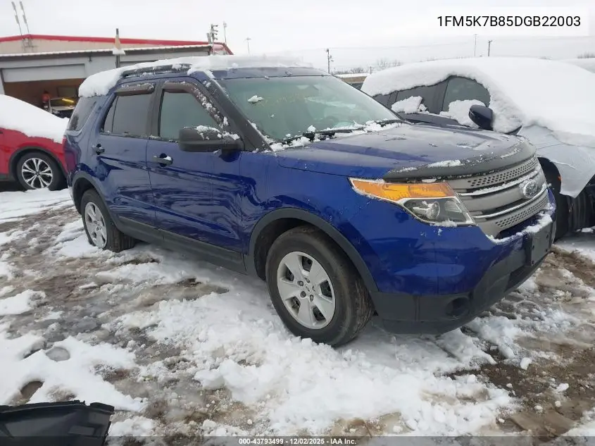 1FM5K7B85DGB22003 2013 Ford Explorer
