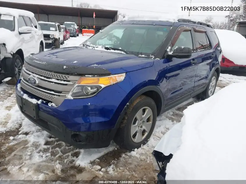 1FM5K7B85DGB22003 2013 Ford Explorer
