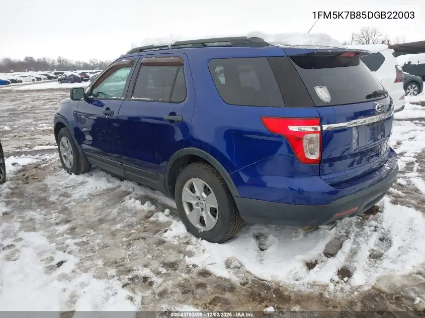 1FM5K7B85DGB22003 2013 Ford Explorer