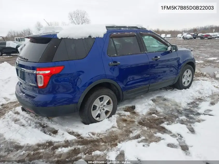 1FM5K7B85DGB22003 2013 Ford Explorer
