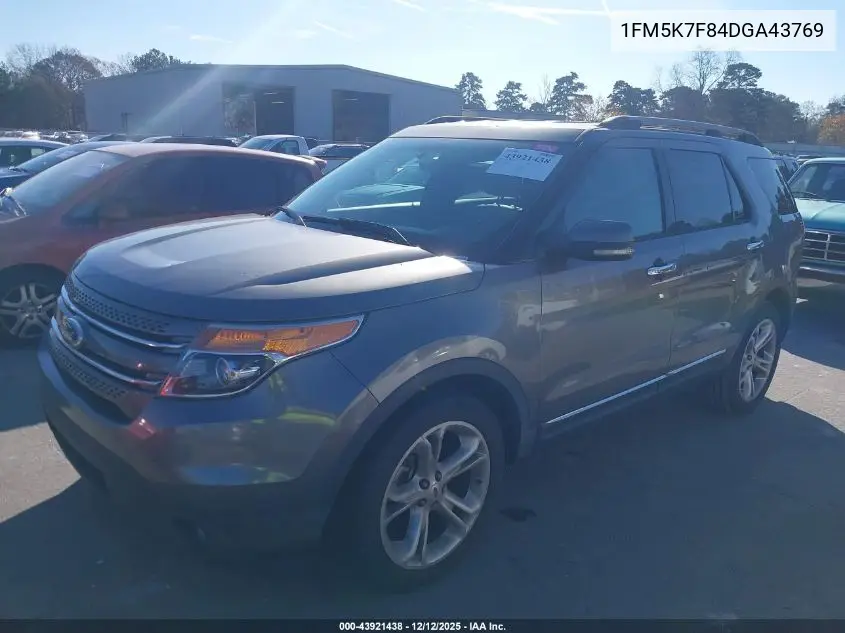 1FM5K7F84DGA43769 2013 Ford Explorer Limited