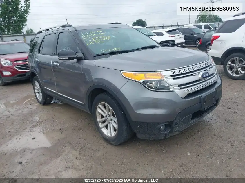 1FM5K8D82EGB80963 2014 Ford Explorer Xlt