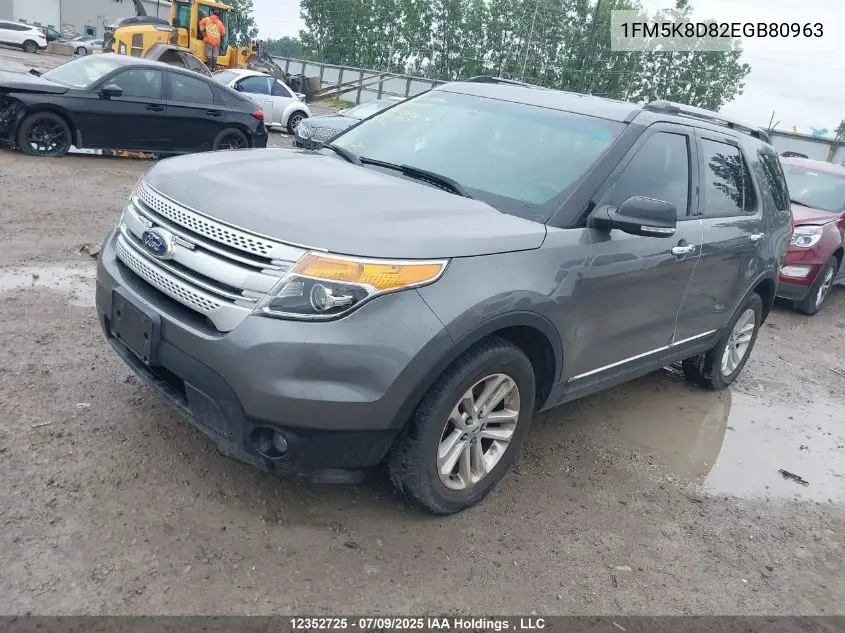 1FM5K8D82EGB80963 2014 Ford Explorer Xlt