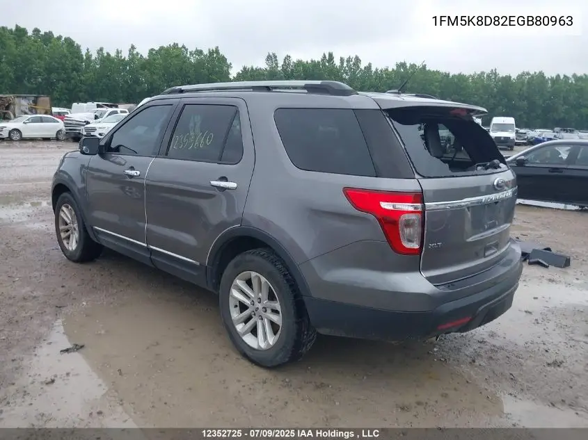 1FM5K8D82EGB80963 2014 Ford Explorer Xlt
