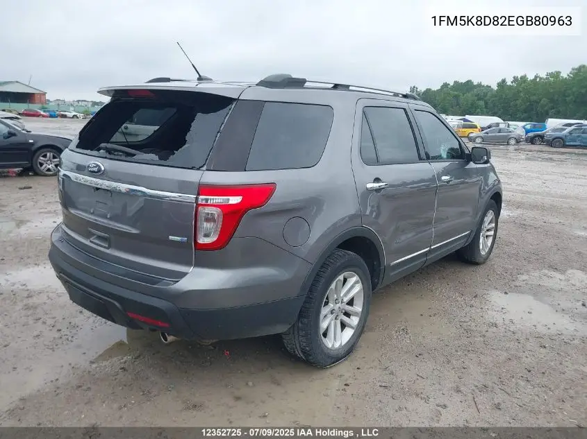 1FM5K8D82EGB80963 2014 Ford Explorer Xlt