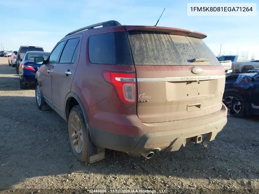 1FM5K8D81EGA71264 2014 Ford Explorer Xlt