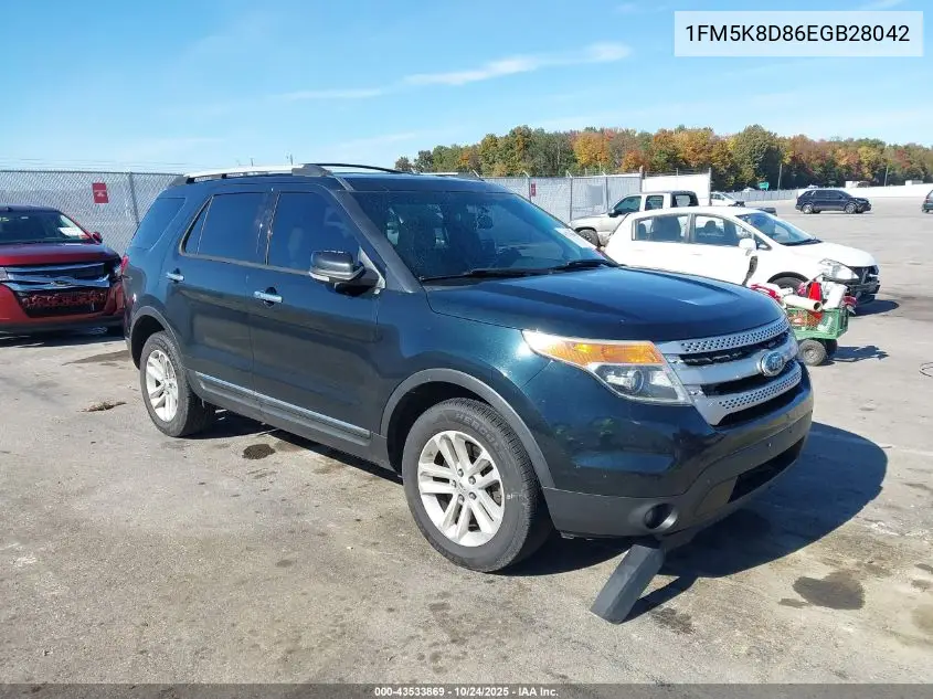 1FM5K8D86EGB28042 2014 Ford Explorer Xlt