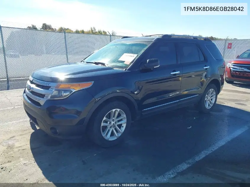 1FM5K8D86EGB28042 2014 Ford Explorer Xlt