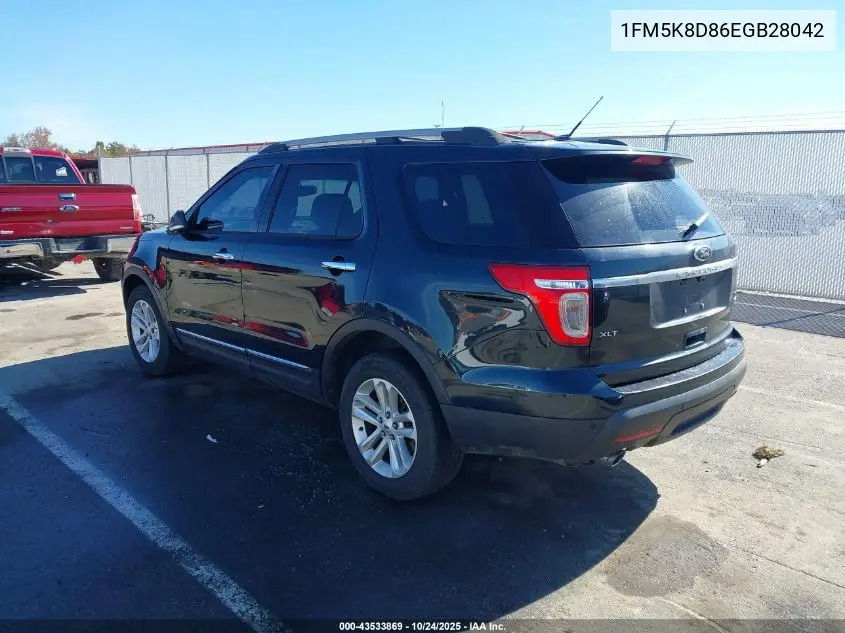 1FM5K8D86EGB28042 2014 Ford Explorer Xlt