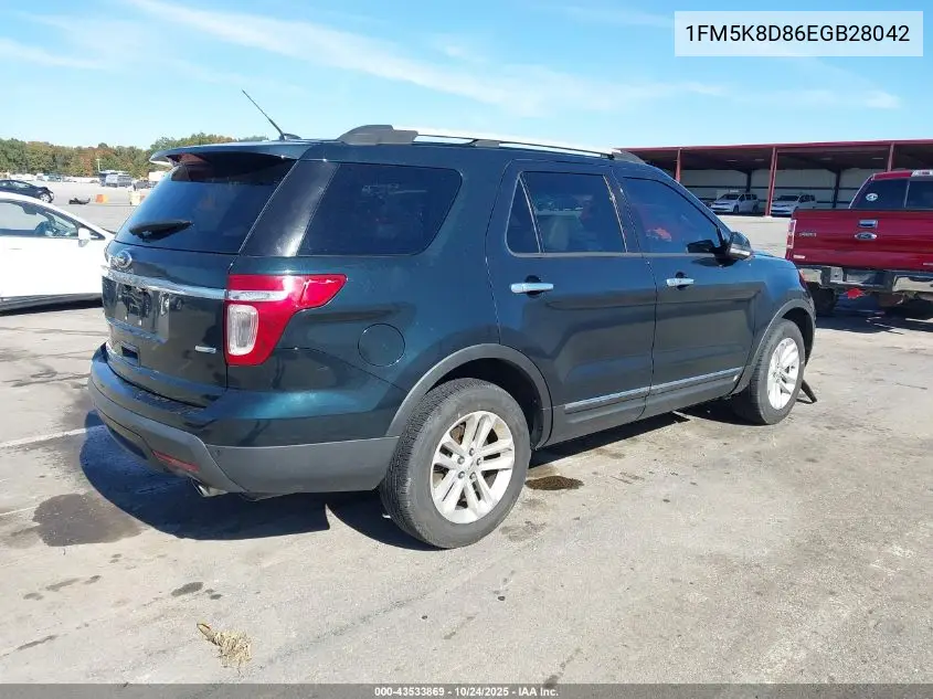 1FM5K8D86EGB28042 2014 Ford Explorer Xlt