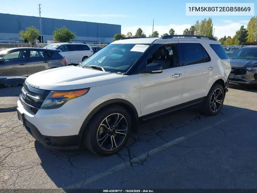 1FM5K8GT2EGB58669 2014 Ford Explorer Sport
