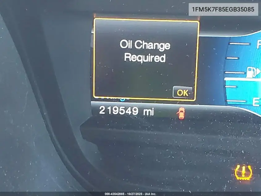 1FM5K7F85EGB35085 2014 Ford Explorer Limited