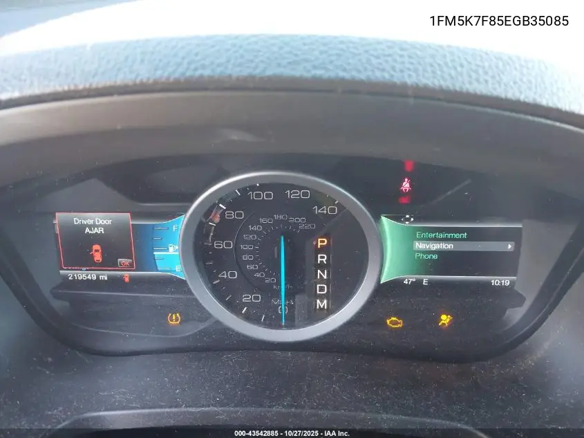 1FM5K7F85EGB35085 2014 Ford Explorer Limited