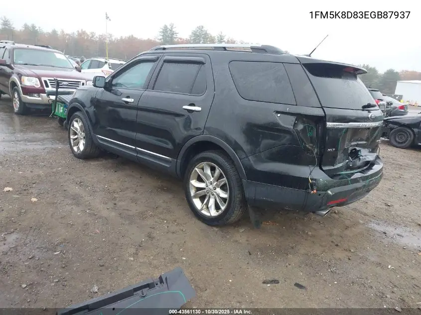 1FM5K8D83EGB87937 2014 Ford Explorer Xlt