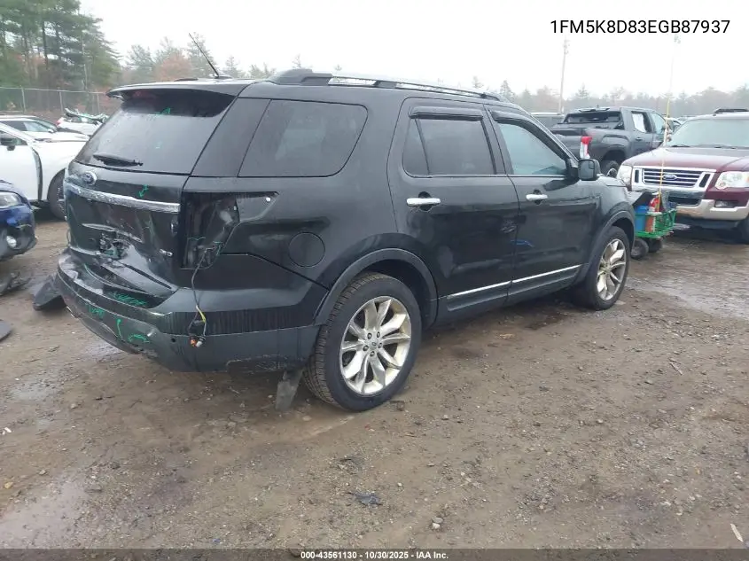 1FM5K8D83EGB87937 2014 Ford Explorer Xlt