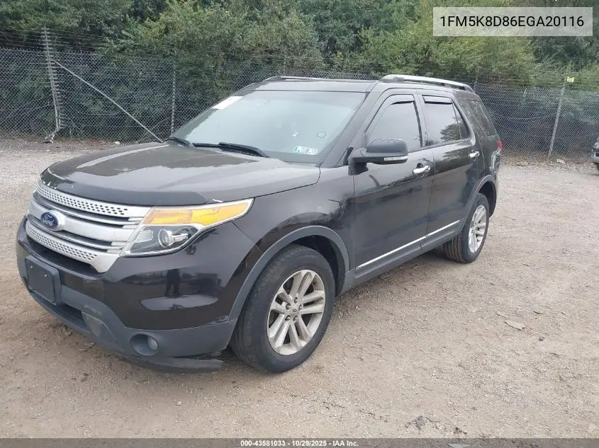 1FM5K8D86EGA20116 2014 Ford Explorer Xlt