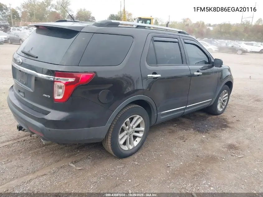 1FM5K8D86EGA20116 2014 Ford Explorer Xlt