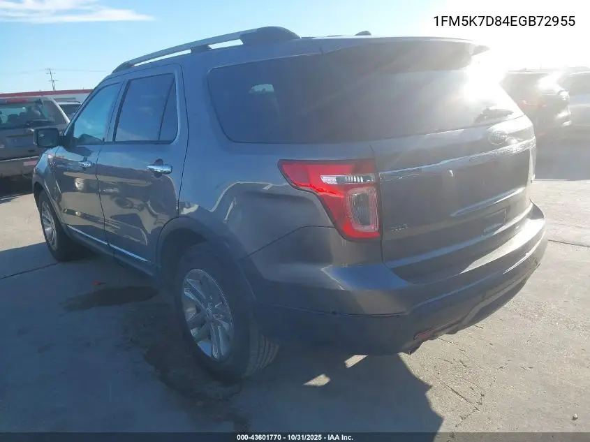1FM5K7D84EGB72955 2014 Ford Explorer Xlt