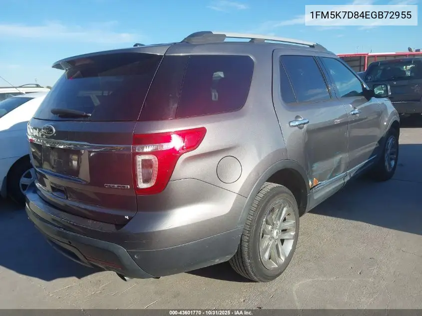1FM5K7D84EGB72955 2014 Ford Explorer Xlt