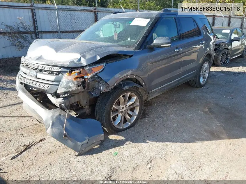 1FM5K8F83EGC15118 2014 Ford Explorer Limited