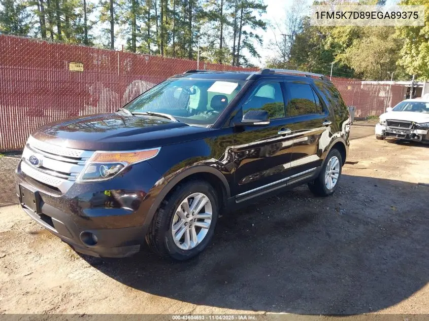 1FM5K7D89EGA89375 2014 Ford Explorer Xlt