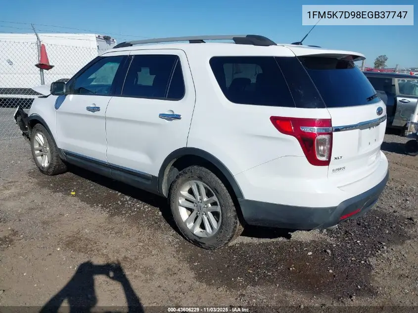 1FM5K7D98EGB37747 2014 Ford Explorer Xlt