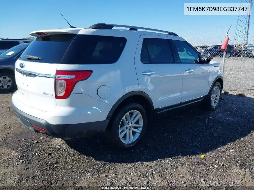 1FM5K7D98EGB37747 2014 Ford Explorer Xlt