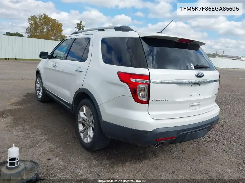 1FM5K7F86EGA85605 2014 Ford Explorer Limited