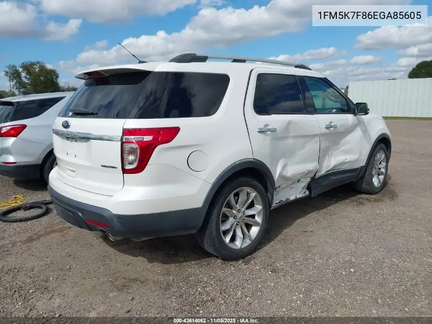 1FM5K7F86EGA85605 2014 Ford Explorer Limited
