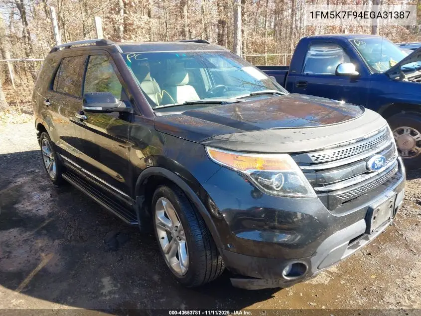 1FM5K7F94EGA31387 2014 Ford Explorer Limited