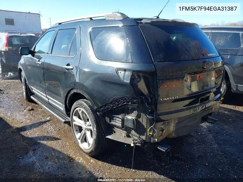 1FM5K7F94EGA31387 2014 Ford Explorer Limited