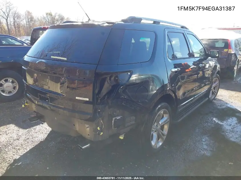 1FM5K7F94EGA31387 2014 Ford Explorer Limited