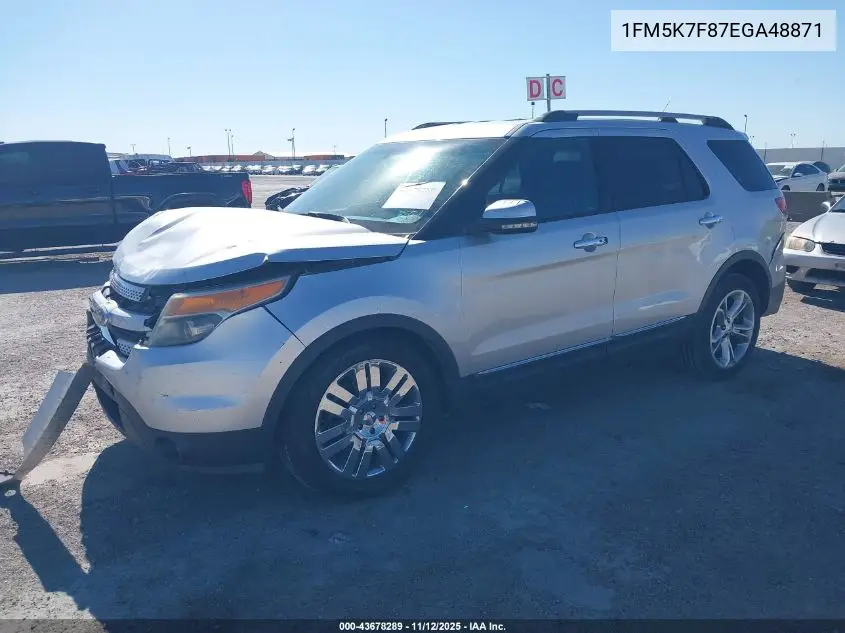 1FM5K7F87EGA48871 2014 Ford Explorer Limited