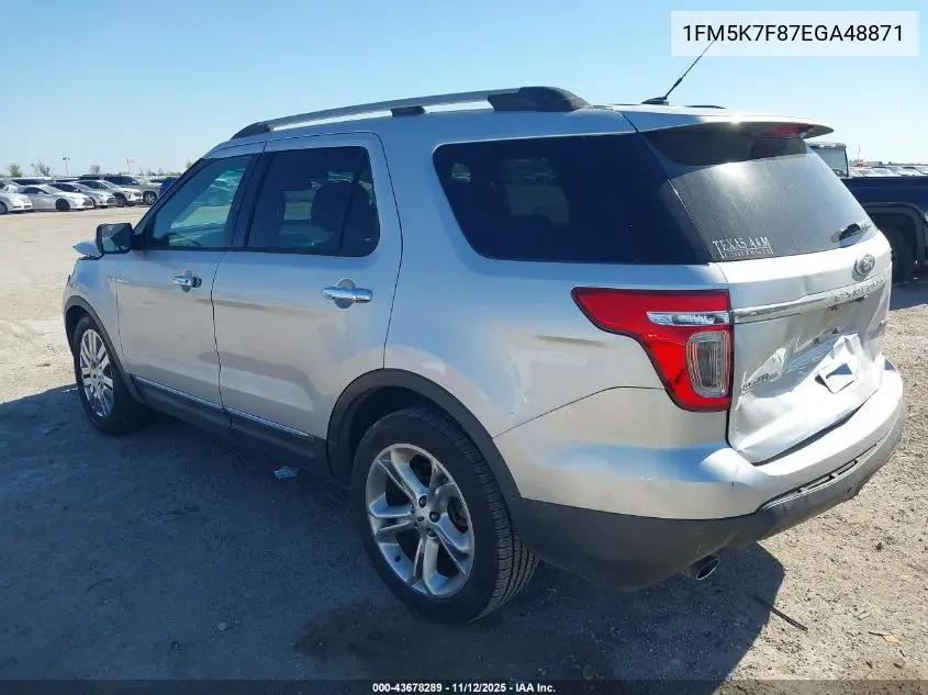 1FM5K7F87EGA48871 2014 Ford Explorer Limited