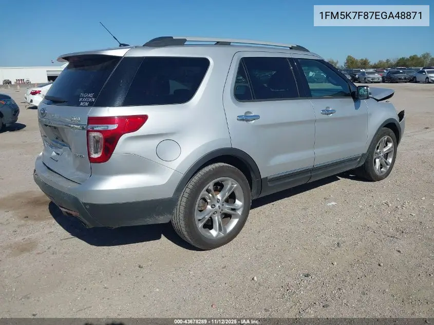 1FM5K7F87EGA48871 2014 Ford Explorer Limited