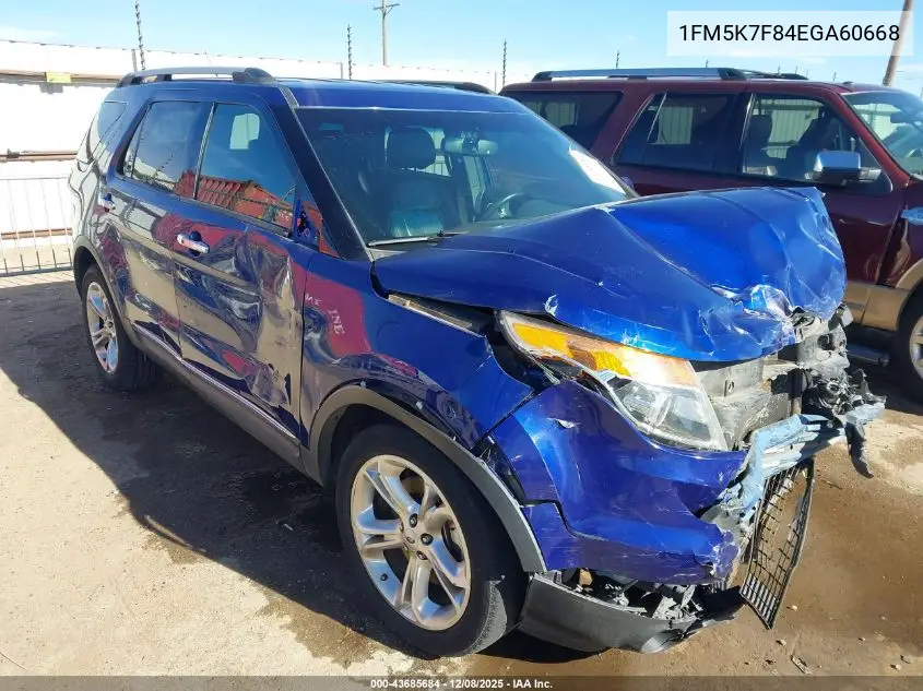 1FM5K7F84EGA60668 2014 Ford Explorer Limited